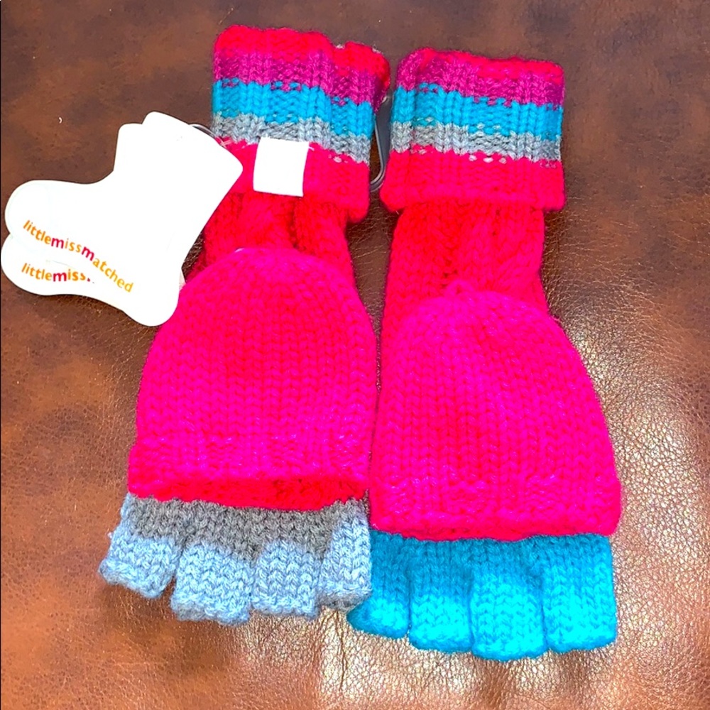 Little Miss Matched dual mittens.